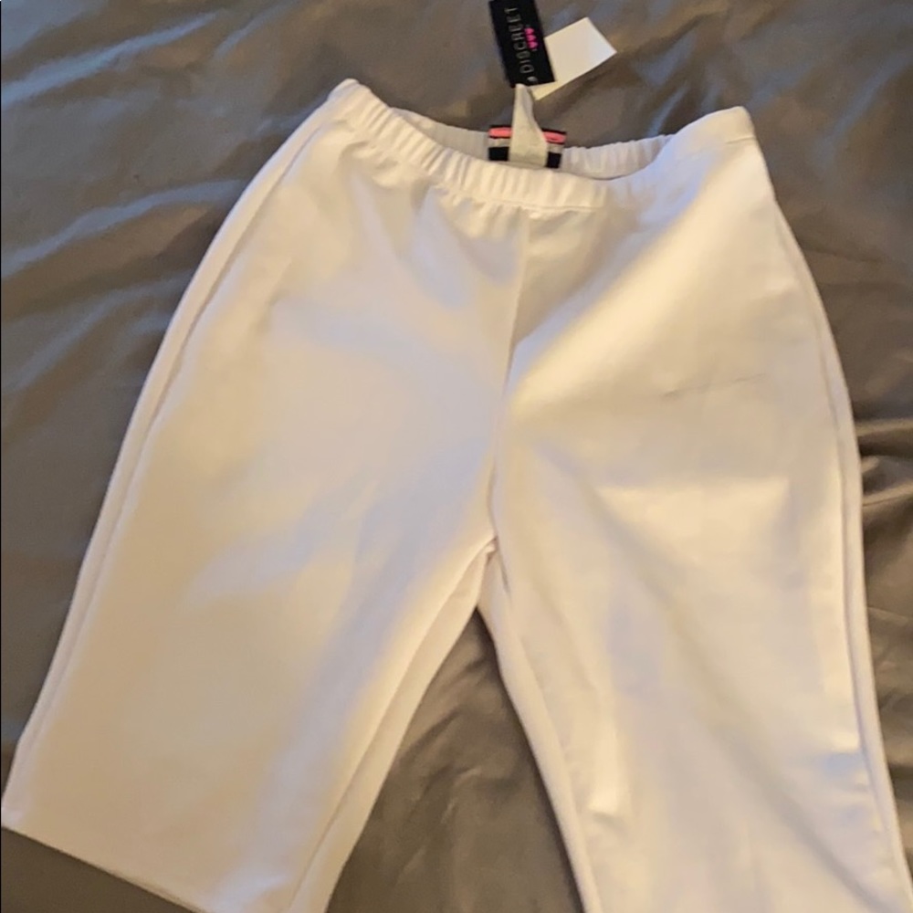 White biker shorts